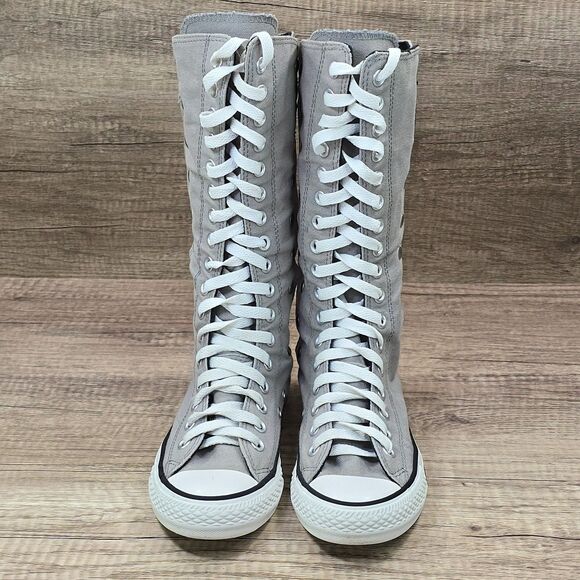 Converse CT All Star XX Hi Women's Sz 6 Gray Button Knee High Sneakers (129374F) - Picture 2 of 8
